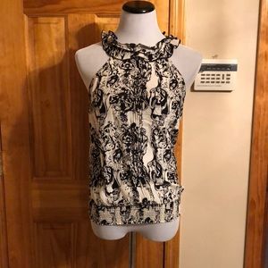 Guess black and white design top w open back